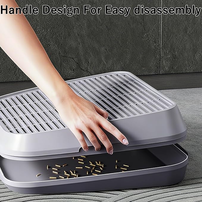 Litter Box Step Washable Cat Litter Catcher Double Layer with Filter Function, Elevated Waterproof Kitty Litter Box Ramp Mat, Easy to Clean, Sturdy Indoor Pedal Stool Ideal for Kitten & Elderly Cats