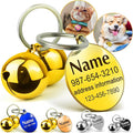 HOPELF Dog Collar Bells with Personalized Engraved Dog Tags for Pets - Small Jingle Bells as Cat Collar Charm - Stainless Steel Custom Dogs Name ID Tags - Kitten and Puppy Essentials Stuff