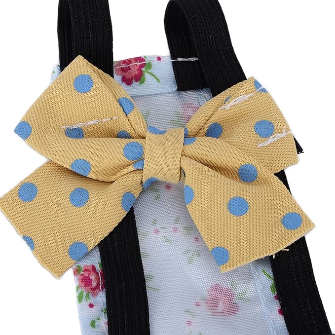 Pet Chicken Duck Diapers, Washable Reusable and Adjustable Nappy Poultry Cloth for Goose Duck Hen Chicken Health Supplies(L Blue Flower
