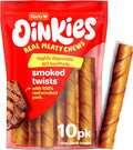 HARTZ Oinkies Natural Smoked Pig Skin Twist Dog Treat Chews - 10 Pack