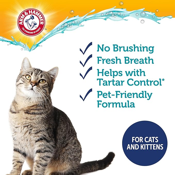Arm & Hammer Complete Care Cat Dental Kit, Tuna Flavor Enzymatic Cat Toothpaste, Dual-Head Toothbrush & Finger Brush, Baking Soda + Calcium, Fluoride-Free Formula, 2.5 oz