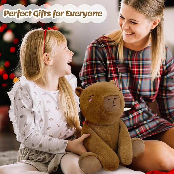 BRICHOEE Weighted Stuffed Animals, 5lbs Capybara Plush Sensory Weighted Capybara Stuffed Animals, Cute Plush Toy Caliming Plushie Pillow Birthday Gifts for Adults Baby Kids Boys Girls