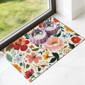 Pet Dog Cat Food Mat - Hamdwerk Absorbent Dog Bowl Mats for Food and Water, Anti Slip Cat Bowl Feeding Placemat for Floors, Quick Dry Diatomite Pet Dish Matts Supplies, Floral Style, 12 * 20in
