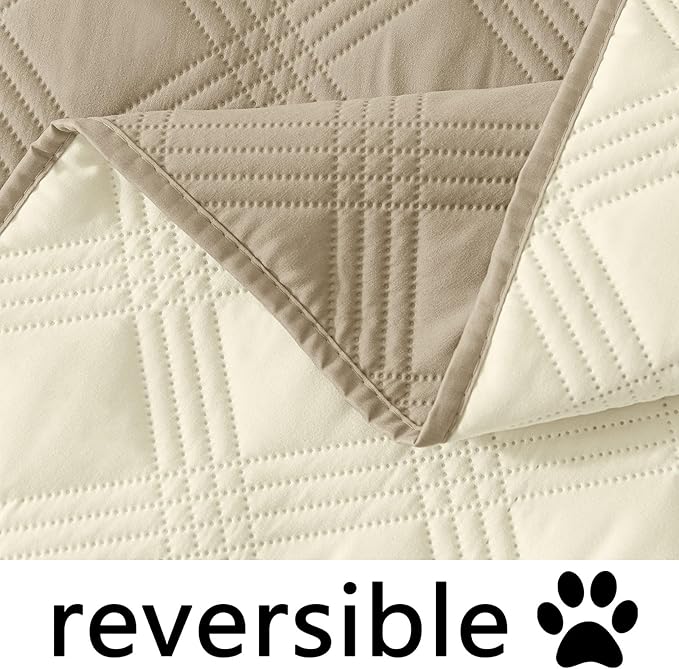 hyha Waterproof Dog Blanket, Reversible Pet Bed Blanket, Soft Sofa Couch Cover for Dogs Washable, Waterproof Pet Couch Covers for Sofa Puppy Cats Furniture Protector(30"x70", Taupe/Beige)