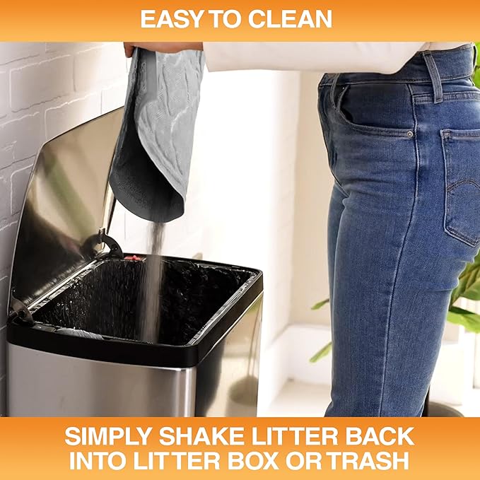 Neater Pets Neater Mat Cat Litter Mat, Thick & Durable Cat Mat for Litter Box, Trapper Pad Catches Mess to Protect Indoor Floors, Soft on Kitty Paws, Anti-Skid Grip Backing, Easy to Clean, Grey