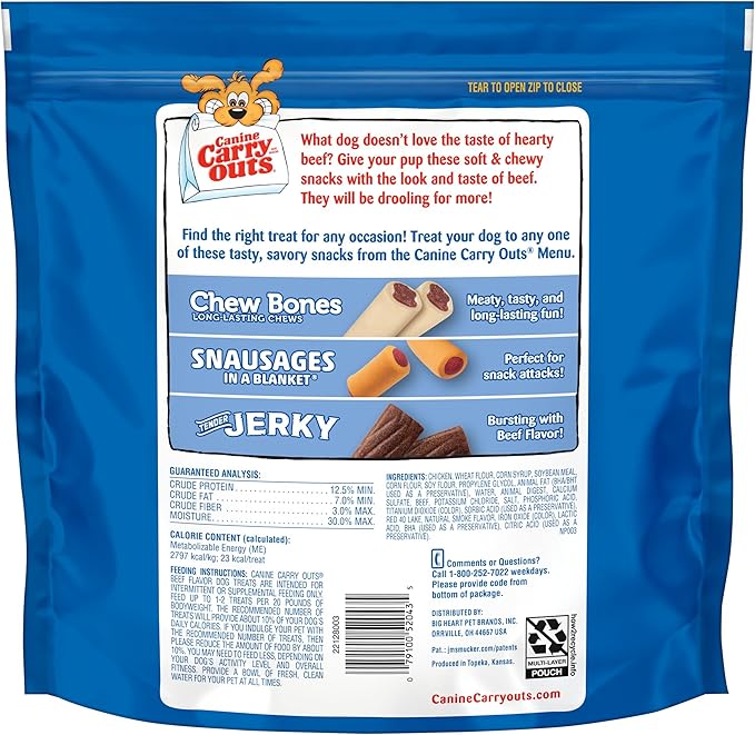 Canine Carry Outs Dog Treats, Beef Flavor, 47 Ounce