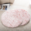 2PCS Round Plush Pet Mat Thin Style Pad Mat for Cats, Small Dogs, Rabbits, Guinea Pigs, Washable Soft Sofa mat, for Crate Cat Tree Tower Window Perch (Plum red, Small (15.8inch) - 2pcs)