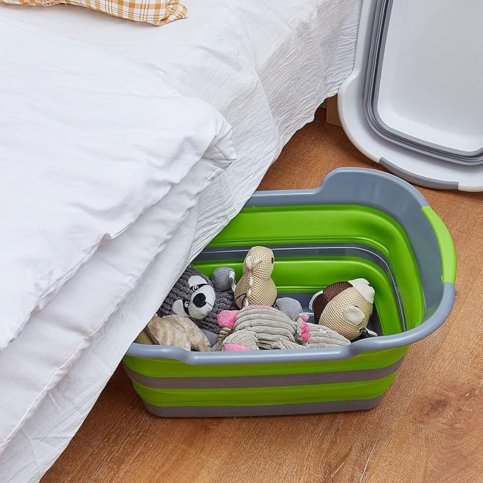 ddLUCK Multi-Functional Collapsible Pet Bathtub with Drainage Hole, Portable Indoor Outdoor Foldable Washing Tub Bathing Tub Small Pets Bathtub for Puppy Small Dogs Cats (Green)