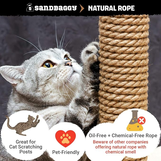 Sisal Rope Twine 1/4 inch x 500 ft - Bulk Wholesale - Similar to Home Depot, Walmart, Lowes by Sandbaggy (8 Rolls)