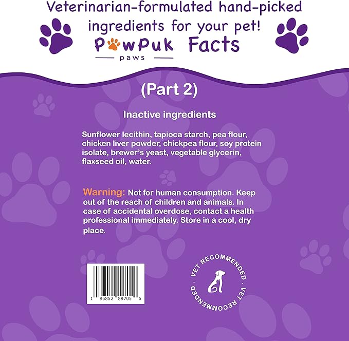 Multifunctional Dog Supplements and Vitamins, Silymarin, Green Lipped Mussel, Glucosamine, MSM, Salmon Oil, Probiotics, Co-Q10, NMN, Antioxidant, Immune, Gut, UTI, Radiant Skin & Coat