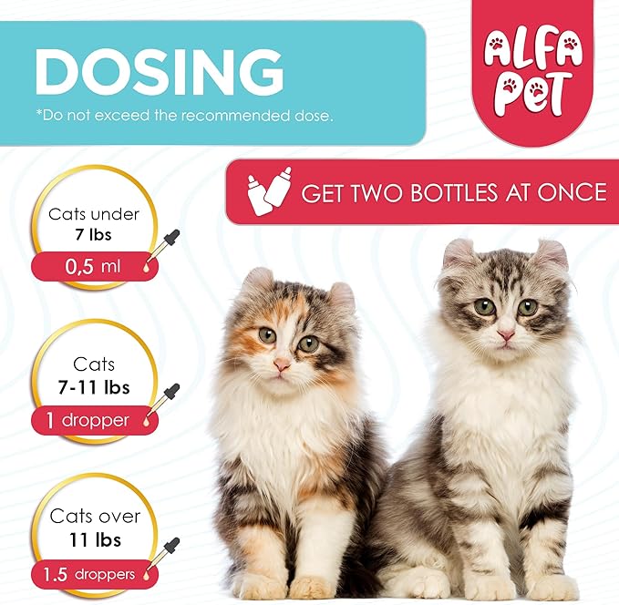 Liquid L Lysine for Cats – Aid for Watery Eyes, Sneezing & Allergy – Supplement with Taurine & Vitamins for All Breeds – Cat Probiotic for Digestion Care – Natural Chicken Flavor – 2 oz + 2 oz Pack