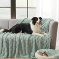 David's Home Large Dog Blankets Washable Pet Bed Cover, Soft Fluffy Fuzzy Cat Puppy Blanket with Premium 300GSM Fleece for Pet Kitten Doggy, Aqua Gray, 50x60IN