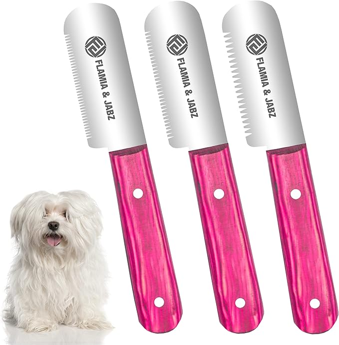 FJ Professional Stripping Knife, Right handed, 3 inch blade (Stainless Steel) (3 Pack, Pink)