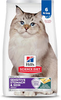 Hill's Science Diet Sensitive Stomach & Skin, Adult 1-6, Stomach & Skin Sensitivity Support, Dry Cat Food, Pollock & Barley, 6 lb Bag