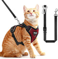 Cat Harness and Leash for Walking Escape Proof Soft Adjustable Cat Leash Breathable Honeycomb Structure Comfortable Vest Easy to Wear Kitten Harness for Outdoor Travel, Honeycomb Red, M