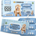 We Love Doodles Dog Wipes - Deodorizing & Cleaning Pet Wipes, for Coat, Face, Paws, Butt, & Body, Dog Essentials & Grooming Supplies, Made in USA, Unscented (400 Wipes)