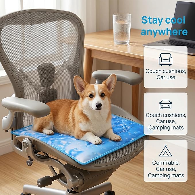 Dog Cooling Mat, Universal Pet Cooling Pad, Double-Sided Durable Water-Resistant, Portable and Easy to Clean, Suitable for All Pets, Keep Your Pet Cool Indoors and Outdoors（29.5 x 29.5 in）