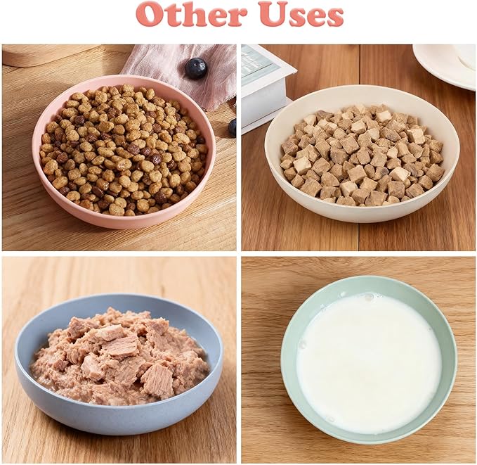 [18 Pack] Cat Dishes Whisker Friendly, Shallow Wide Pet Food and Water Bowl, 5.5 Inch Cat Food Dish, Friendly Wet Feeding Bowl, Durable Wheat Straw Pet Bowls, Pet Plate for Kittens (Indoor/Outdoor)