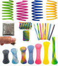 Fashion's Talk 49PCS Cat Spring Toy for Kitten Catnip Bag Mesh Tubes Spring Cat Toy Bulk for Indoor Cats Kitty