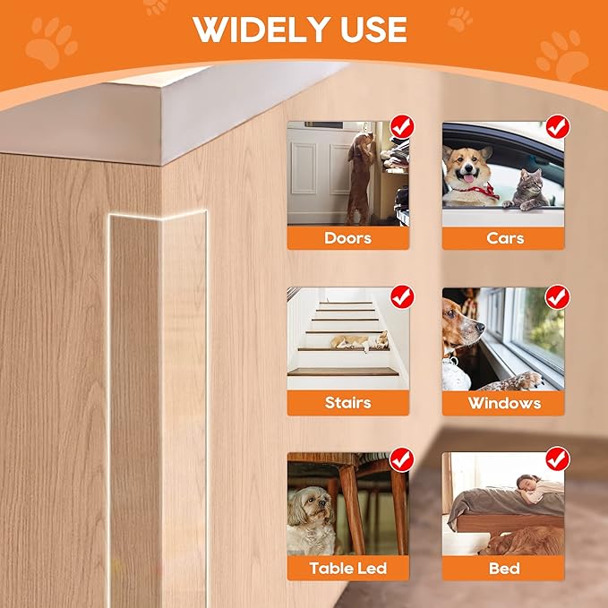 Door Protector from Dog Scratching, Window Sill Protector, Clear Sided Shield Protection Barrier Anti Cat, Dog Scratching, Slobbering, and Clawing Furniture, Glass, Car Door, Couch 4in x 3.3ft