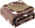 Waterproof Dog Blankets Pet Blanket 50"x60", Soft Fluffy Sofa Car Bed Protector, Reversible Sherpa Fleece Dog Blanket for Large Dogs (Chocolate Brown-Bones)