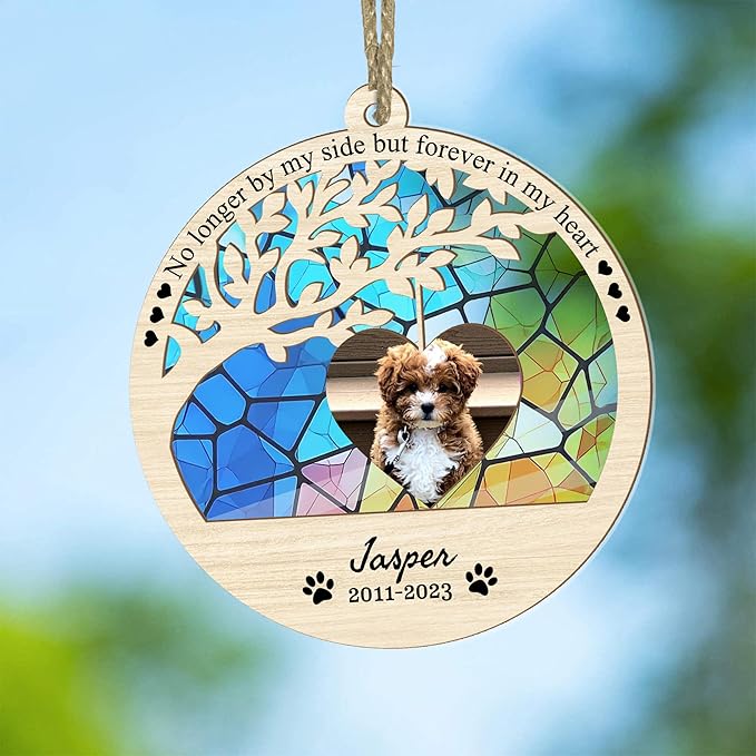 Personalized Dog Ornaments,Loss of pet Sympathy Gift, Picture for Christmas Tree Dog