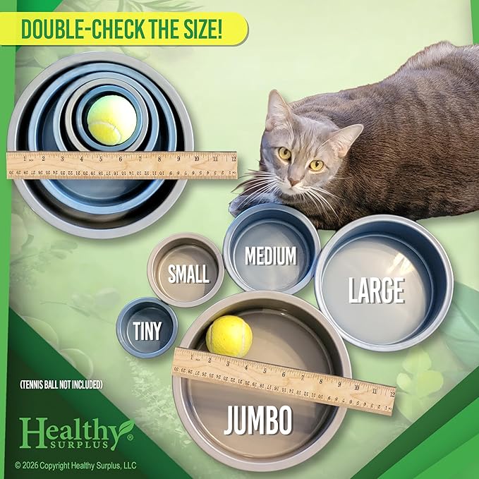 Pet Crock Bowl – Thick Durable Plastic Non-Tip Food & Water Dish for Dogs, Cats & Small Animals – 8 Inch Diameter - Indoor/Outdoor – Chew Resistant, Easy Clean (Green, Large 48oz)
