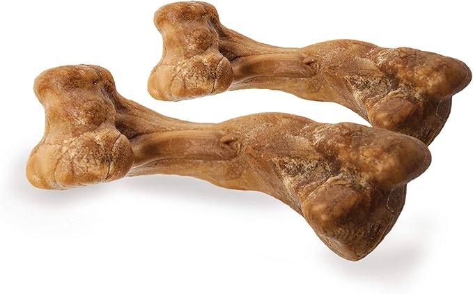 Nylabone Healthy Edibles WILD Natural Dog Chews, Long Lasting Bones for Dogs, Bison Flavor Dog Treats, Medium (2 Count)