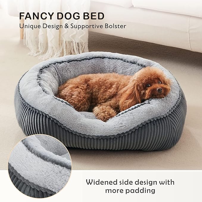 SIWA MARY Medium Dog Beds for Medium Small Dogs Washable, Rectangle Dog Bed Medium Size Dog, Orthopedic Warming Soft Calming Sleeping Puppy Bed Durable Pet Bed with Anti-Slip Bottom(25"x21"x8")