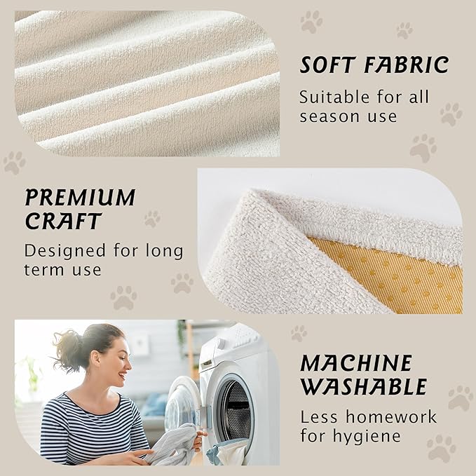 PuTian 100% Waterproof Couch Cover for Dogs - Anti-Scratch Washable Non Slip 2 Cushion Cover Blanket for L Shaped Sectional Recliner Chair Sofa Slipcover for Pet Cats Kids, 71''X102'' Creamy White