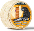 Pelzin Natural Sisal Rope for Cat Scratcher 1/4 Inch by 150 Feet, Cat Tree Rope Twine for Cat Scratching Post Replacement, Cat Tower with Scratch Post Repairing, Replace, Recovering and DIY, White