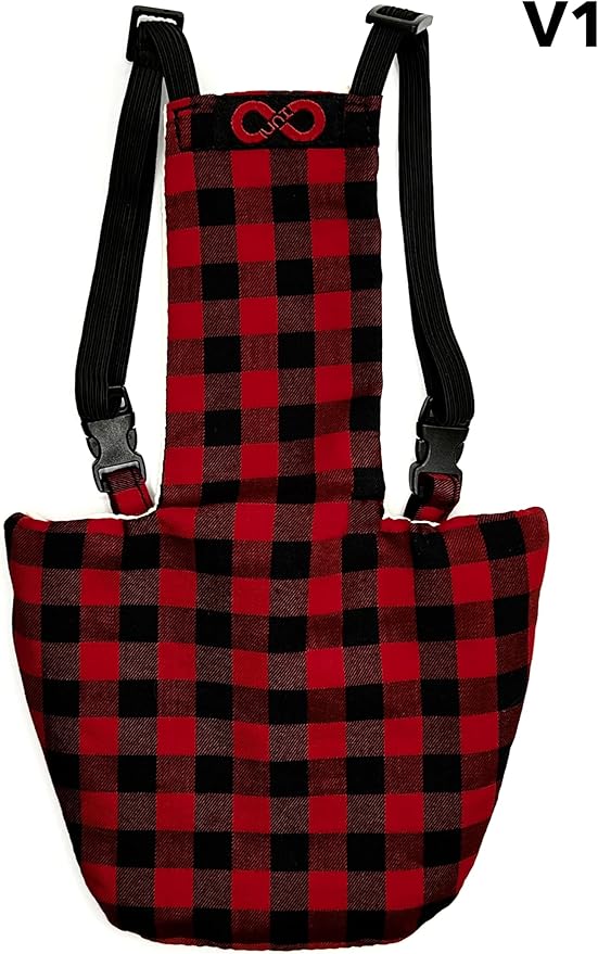 Chicken Diapers Duck Diaper Diaperalls for Hens, Roosters, Ducks, Ducklings - Reusable, Adjustable by Uni Infinity (Red Black Plaid, Chicken Large, 1, Count)