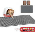 Cat Litter Mat - 30'' x 24'' Large Litter Trapping Mat, Easy to Clean Litter Box Mat, Waterproof, Urine-Proof, Non-Slip Kitty Litter Mats for Floor, Grey