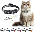 DOCO Cat Collar Breakaway Safety Buckle with Bell | Reflective Black Adjustable Nylon Collar for Kittens & Adult Cats | Comfortable & Safe for Girls & Boys | Neck 3/8" x 7.5-12", Up to 13lb