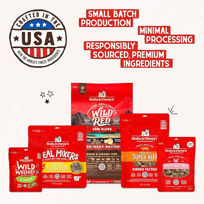 Stella & Chewy's Freeze-Dried Raw Chicken Heart Dog Treats - Single Ingredient, No Additives - Premium Training Treats - Perfect For Picky Eaters - 3oz Bag