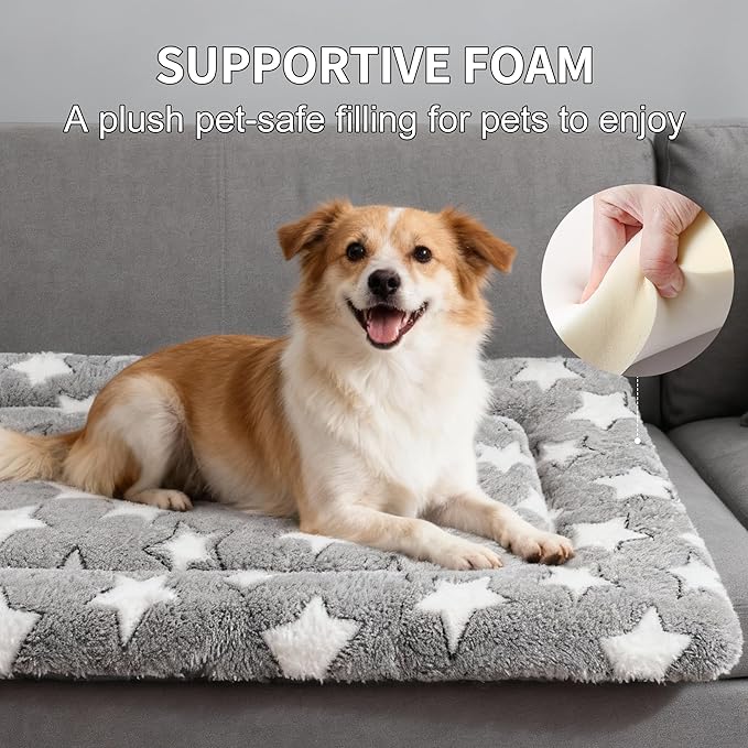 Dog Bed Mat - Comfortable Kennel Pad, Multi-Purpose Crate Bed & Mat for Dogs & Cats – Soft Crate Pad for Dog & Cat (Gray, M(30"x20"x1.5"))