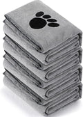 Chumia 4 Pack Dog Towels for Drying Pet Grooming Absorbent Dogs Soft Microfiber Quick Drying Winter Large Medium Small Puppy Bath Towels for Kitten Cats Pets(40 x 24 Inch,Gray)
