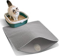 Cat Litter Mat for Indoor Cats EVA Double-Layer Litter Box Mat Washable for Easy Cleaning Cat Rug Collects Litter and Prevents Liquid Leakage (Gray, 23.6×30inch)