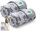 Luciphia Premium Soft Dog Blanket for Small Medium Large Dogs Washable 300GSM Fluffy Warm Fleece Puppy Cat Paw Print Pet Flannel Pcs2 Grey Paw L(41"x31")