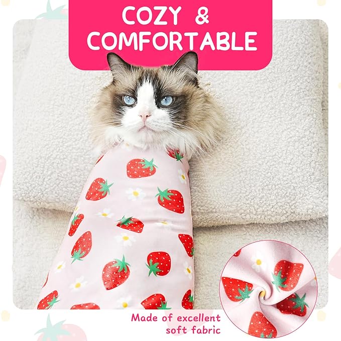 Cat Wrap for Cutting Nails, Self-Adhesive for Grooming, Anti-Scratch Cat Swaddle Wrap for Medicine, Nail Clipping, Teeth Brushing, Ear Cleaning
