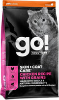 Go! Solutions Skin + Coat Care Chicken Dry Cat Food with Grains, Healthy Kibble with Omega-3s & 6s for Soft, Shiny Fur, for Kittens, Adults, & Seniors, 8 lb Bag