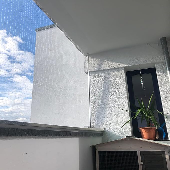 Cat Balcony Net, Pet Safety Fence for Balcony/Stairs/Window - Transparent Nylon Mesh Anti-Fall Netting for Dogs & Cats