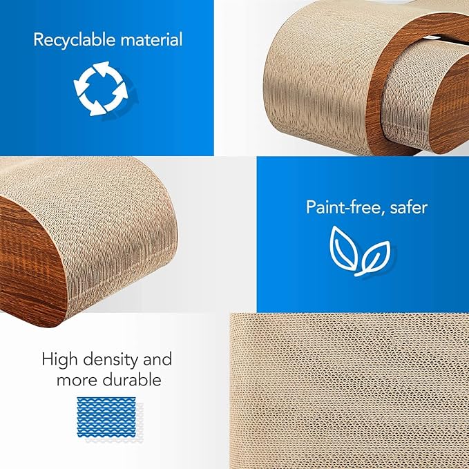 Simple Delxue Cat Scratcher,2 in 1 Cat Scratching Board,Cat Cardboard,Scratch Lounger,Large,27.56 x9.45 x8.86 inch
