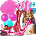 Zeaxuie 12 Pack Long-Lasting Heavy Various Dog Chew Toys Pack for Aggressive Chewers-Includes Large Rope Toys,Squeaky Toys & Indestructible Chew Bone for Medium,Large & X-Large Female Dogs