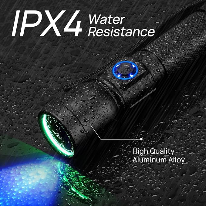 Consciot UV Flashlight Blacklight USB-C Rechargeable, 365nm LED Ultraviolet Light, Portable Woods Lamp for Pet Urine Detection, Dry Stains, Bed Bug, Curing Resin and Gel Nails, Yooperlites, 2 Pack