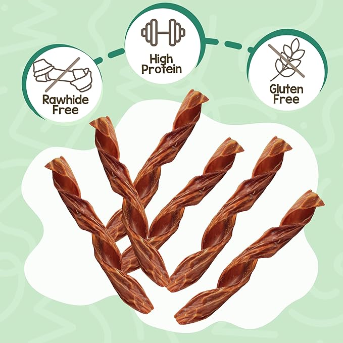 Nature Gnaws Beef Gullet Springs for Dogs 7-8" (6 Count) - Natural Beef Jerky Stick Dog Chew Treats - Rawhide Free
