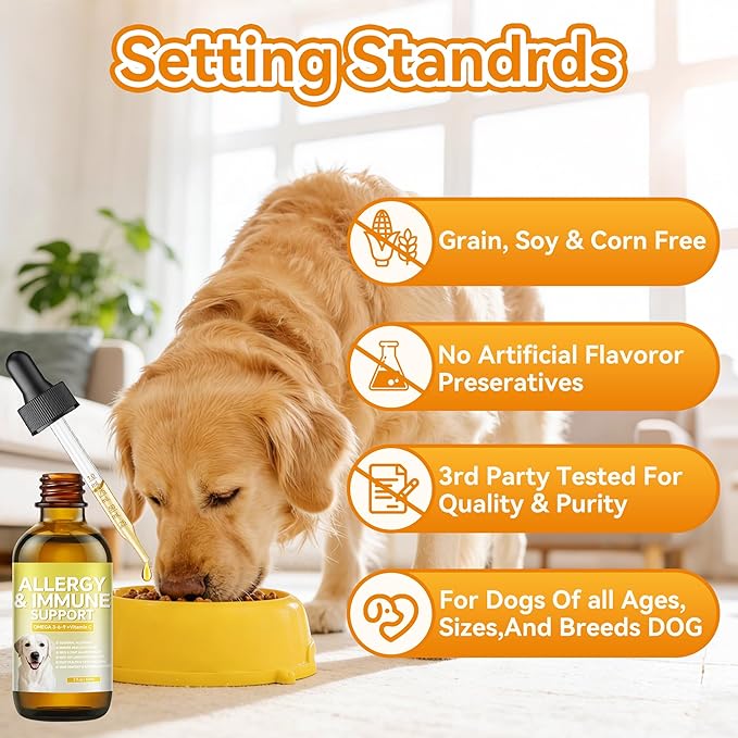Skin & Coat Supplement, Cat and Dogs for Collagen Liquid Drops, Itch Relief for Dogs with Allergies,Dog Collagen Supplement,Dogs and Cats