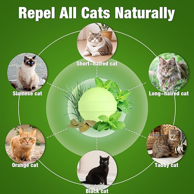 24 Pack Stray Cat Repellent for Indoor Outdoor Peppermint Oil Cat Repellent, Keep Wild Cat Rodent Skunk Deer Away from Patio, Yard, Garden, Natural Ingredients Mouse Deterrent Safe for Pets