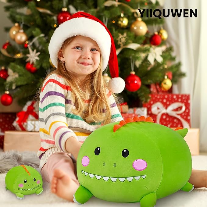 Dinosaur Plush, Stuffed Animal Set with 4 Baby Dinos, Soft Stuffed Toy Pillow, Cute Birthday Gift for Kids Boys Girls (15")