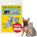 LuckyPet Slide-On Pet ID Tags - Dog Tags Personalized - Durable Engraved Stainless Steel Pet Name Tags - Noiseless Dog Tag - Suitable for Dogs and Cats - Fits 3/8 inch Collars - Small, Open Ends